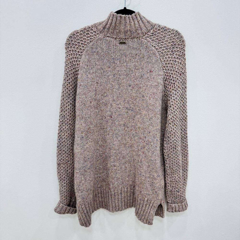 New Prana Honeycomb Knit Ibid Tunic Sweater beige silk wool blend Sz Medium - Picture 5 of 10